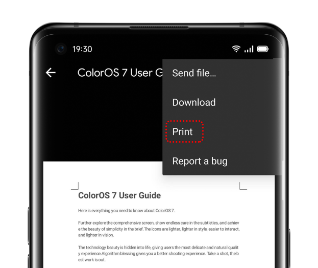 how to take printout from phone